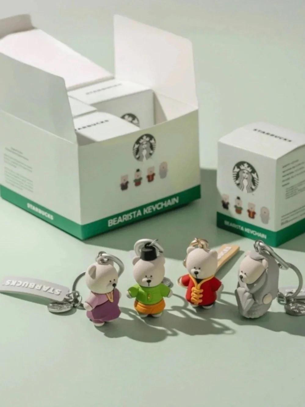 Starbucks Bearista Keychain Box Set of 4 - Singapore Exclusive (Sealed)